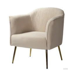 Velvet Barrel Chair With Goden Base Contemporary And Classic Velvet Accent Chair For Living Room | Karat Home -Baxton Studio Sale Shop GUEST 970f2eca 82ff 4f59 b43e 4397f6bea9ac
