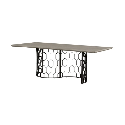 Rectangular Solange Concrete/Metal Dining Table Gray - Armen Living 1 Rectangular Solange Concrete/Metal Dining Table Gray - Armen Living