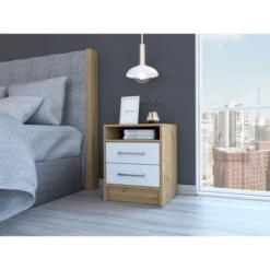 NicBex Modern Nightstand With 2 Drawers,19.9" Wooden Night Stand With Metal Handles,Bedside Table For Bedroom&Living Room,Bedroom Furniture -Baxton Studio Sale Shop GUEST 9799c1f3 d85e 4d9a a50f b75152f3835d