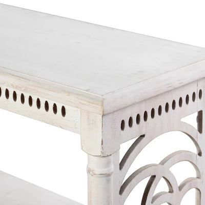 3 Tier Console Table Distressed White - Stylecraft 2 3 Tier Console Table Distressed White - Stylecraft - Image 2