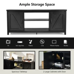 Costway 59'' TV Stand Media Console Center W/ Storage Cabinet For 65'' TV NaturalBlackCoffee -Baxton Studio Sale Shop GUEST 98119937 0ad0 46c9 bb70 61fc1277bf4d