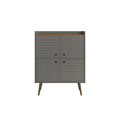 45.5" Bogart Mid-Century Modern 4 Shelf Accent Cabinet - Manhattan Comfort 9 45.5" Bogart Mid-Century Modern 4 Shelf Accent Cabinet - Manhattan Comfort - Image 9