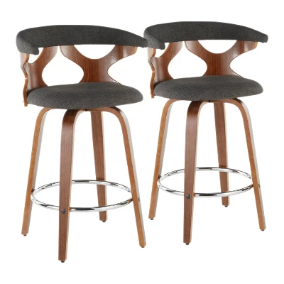 Set Of 2 Gardenia Upholstered Counter Height Barstools - Lumisource 13 Set Of 2 Gardenia Upholstered Counter Height Barstools - Lumisource - Image 13
