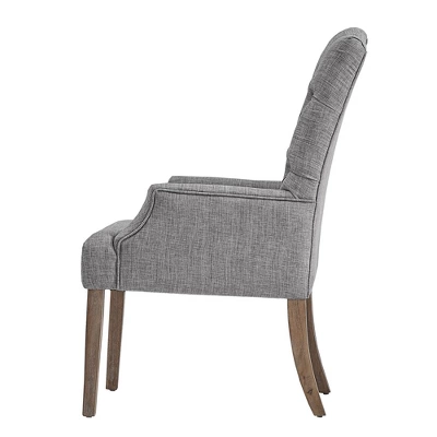 Raghnaid Distressed Tufted Linen Dining Chair - Inspire Q 3 Raghnaid Distressed Tufted Linen Dining Chair - Inspire Q - Image 3