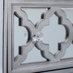 Glam Quatrefoil Mirror And Wood Storage Chest Gray - Olivia & May -Baxton Studio Sale Shop GUEST 9843d39d 4bee 4554 a1fb b4abae7c9898