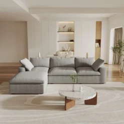 WJShome 4Piece Sectional Sofa Couch,120.45" Down Filled Cloud Modular Couch With Storage Ottoman 22 WJShome 4Piece Sectional Sofa Couch,120.45" Down Filled Cloud Modular Couch With Storage Ottoman -Baxton Studio Sale Shop GUEST 9888f924 e491 4556 af89 aadb0bb30de0