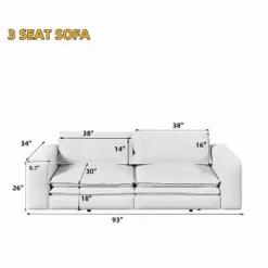 TiramisuBest 93" King Size 3-in-1 Convertible Sleeper Sofa Bed With Chaise Lounge And 2 Lumbar Pillows,Beige -Baxton Studio Sale Shop GUEST 98c33717 5671 4695 ae61 e814a834702d