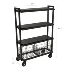 Cart System With Wheels 4 Tier Black - Atlantic 21 Cart System With Wheels 4 Tier Black - Atlantic -Baxton Studio Sale Shop GUEST 98ed7d21 de39 4340 822f 702154192d49