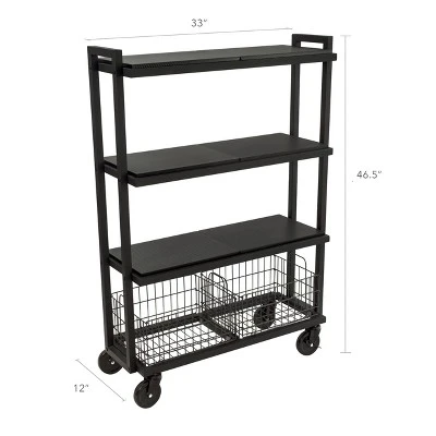 Cart System With Wheels 4 Tier Black - Atlantic 11 Cart System With Wheels 4 Tier Black - Atlantic - Image 11