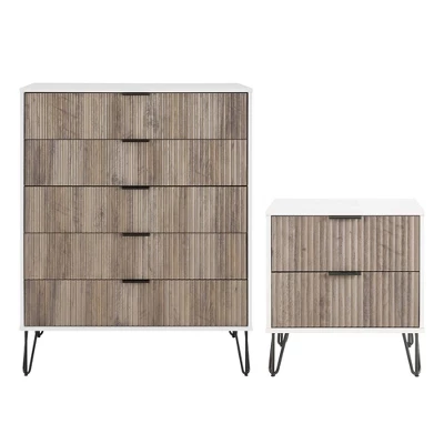 Manhattan Comfort Dumbo 2pc Modern 5 Drawer Dresser And 2 Drawer Nightstand Set 19 Manhattan Comfort Dumbo 2pc Modern 5 Drawer Dresser And 2 Drawer Nightstand Set - Image 19