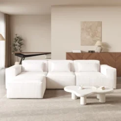 WJShome Modular Sectional Sofa Couch,118.62" L Shaped Cloud Couch With 1 Ottomans,Minimalist 4 Seater Convertible Sofa For Living Room -Baxton Studio Sale Shop GUEST 994c02a6 bd3e 4232 93fe f3b796954adf