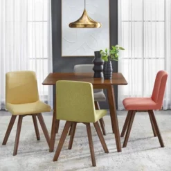 Set Of 4 Clybourn Dining Chair - Buylateral: Mid-Century Modern, Upholstered, Rubberwood Legs -Baxton Studio Sale Shop GUEST 99826b03 3675 4f07 a162 526f6d8630c5