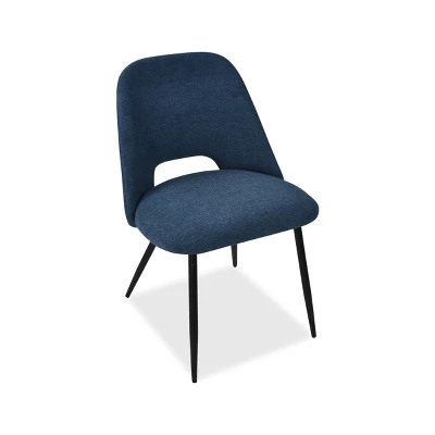 Modern Dining Chairs Set Of 2, Upholstered Armless Side Chairs With Cutout Back, Fabric Kitchen Chairs With Metal Legs-Maison Boucle 10 Modern Dining Chairs Set Of 2, Upholstered Armless Side Chairs With Cutout Back, Fabric Kitchen Chairs With Metal Legs-Maison Boucle - Image 10