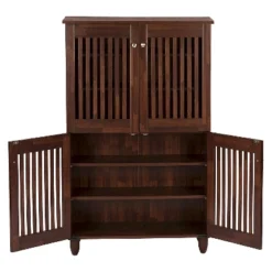 Fernanda Modern And Contemporary 4-Door Wooden Entryway Shoes Storage Tall Cabinet - Oak Brown - Baxton Studio -Baxton Studio Sale Shop GUEST 9a06535d 1c8e 43a9 b64d d062c711dddd