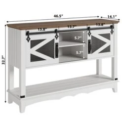 Entryway Table With Cabinet, Farmhouse Console Table With Storage, Rustic Sofa Table With Sliding Barn Doors, Console Table For Entryway -Baxton Studio Sale Shop GUEST 9a40cec3 c29a 463c b5f9 cf42a31436e5