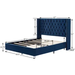 Button-Tufted Platform Bed With One Nightstand - ModernLuxe 12 Button-Tufted Platform Bed With One Nightstand - ModernLuxe -Baxton Studio Sale Shop GUEST 9ab62317 2575 4255 bbd8 3e1b42a0825b