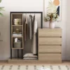SEVOBAL Garment Racks Armoire Wardrobe With Drawers Shelves Durable Clothes Rack For Hanging Clothes Bedroom Living Room, Beige, 151.13"*50.04"*22.86"