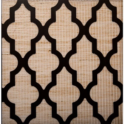 Legacy Decor Screen Room Divider Rattan Cane Webbing Insert With Decorative Cut Outs 2 Legacy Decor Screen Room Divider Rattan Cane Webbing Insert With Decorative Cut Outs - Image 2