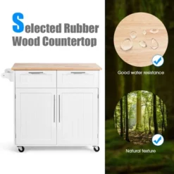 Costway Rolling Kitchen Cart Island Heavy Duty Storage Trolley Cabinet Utility White 14 Costway Rolling Kitchen Cart Island Heavy Duty Storage Trolley Cabinet Utility White -Baxton Studio Sale Shop GUEST 9b668c90 ed2c 46ff a500 6c4749177e2b