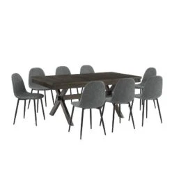 9pc Hayden Extendable Dining Set With Weston Chairs Distressed Gray/Slate - Crosley -Baxton Studio Sale Shop GUEST 9b888b76 47b2 41a4 8eed a6f10ee065f3