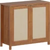 Rattan Sideboard Buffet Cabinet - Large Credenza Kitchen Storage Cabinet With Rattan Storage