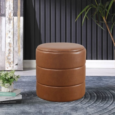 Round Upholstered Ottoman - HomePop 6 Round Upholstered Ottoman - HomePop - Image 6