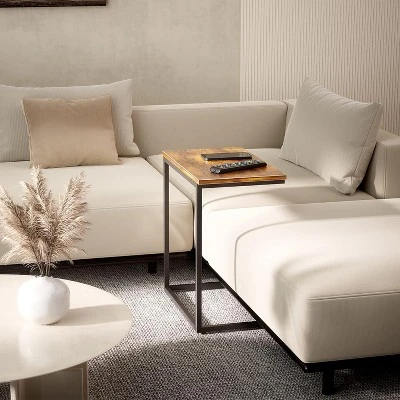 Pipishell C Shaped End Table 27 Inches High, Side Table For Couch Slide Under, C Table Sofa Side End Table For Living Room 5 Pipishell C Shaped End Table 27 Inches High, Side Table For Couch Slide Under, C Table Sofa Side End Table For Living Room - Image 5