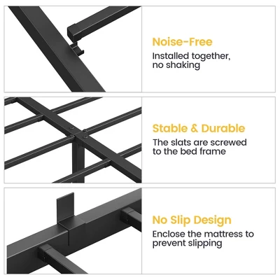 Garvee 14 Inch Twin/Full/Queen Bed Frame With Storage,Metal Platform Twin Bed Frame No Box Spring Needed Steel Slat Support Easy Assembly 3 Garvee 14 Inch Twin/Full/Queen Bed Frame With Storage,Metal Platform Twin Bed Frame No Box Spring Needed Steel Slat Support Easy Assembly - Image 3