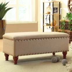 Large Storage Bench With Nailhead - HomePop -Baxton Studio Sale Shop GUEST 9ce27290 7eca 4d58 88ed b6d0b7831352