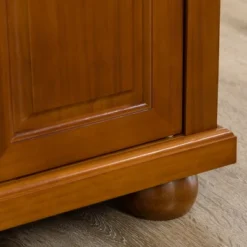 HOMCOM Triple-Cabinet Double-Drawer Kitchen Island With Storage, Butcher Block Island With Stainless Steel Top, Spice & Towel Rack, Brown Wood Finish 9 HOMCOM Triple-Cabinet Double-Drawer Kitchen Island With Storage, Butcher Block Island With Stainless Steel Top, Spice & Towel Rack, Brown Wood Finish -Baxton Studio Sale Shop GUEST 9d3943f1 ed61 4b70 98a1 983151e5fb5e