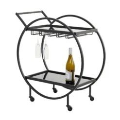 Contemporary Metal Round Bar Cart - Olivia & May -Baxton Studio Sale Shop GUEST 9d439cb9 bc29 4843 a4ce 38241d97a07d