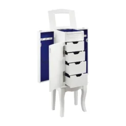 Muriel Solid Wood Modern 4 Lined Drawer 3 Compartment Flip Top Jewelry Armoire White Finish - Powell: Coastal Style, Rubberwood, Felt-Lined -Baxton Studio Sale Shop GUEST 9d576359 acef 4f1b b6b4 69c848d15fae