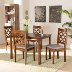 5pc Ramiro Wood Dining Set Gray/Walnut/Brown - Baxton Studio 13 5pc Ramiro Wood Dining Set Gray/Walnut/Brown - Baxton Studio -Baxton Studio Sale Shop GUEST 9d7fbd65 592d 4d4d a38e 24bbf683f578
