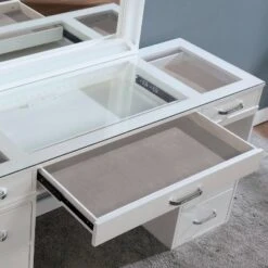 Carzen Storage Drawers Vanity Set Luminous White - MiBasics -Baxton Studio Sale Shop GUEST 9d9498b7 27fd 4466 8ffe 9a2c15af3b94