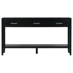 59.1" Modern 3-Drawer Console Table With 1 Shelf For Living Room, Entryway And Hallway - ModernLuxe 21 59.1" Modern 3-Drawer Console Table With 1 Shelf For Living Room, Entryway And Hallway - ModernLuxe -Baxton Studio Sale Shop GUEST 9dabe9f6 a876 40c3 8f3b 1c88af7e89a9