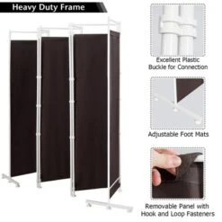 Costway 6-Panel Room Divider Folding Privacy Screen W/Steel Frame Decoration BrownBlack -Baxton Studio Sale Shop GUEST 9dedbadf 87e9 4ea8 bfe9 24f36029cf1c