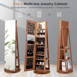 Tangkula Rotating Mirrored Jewelry Cabinet With Mirror Storage Shelves 15 Tangkula Rotating Mirrored Jewelry Cabinet With Mirror Storage Shelves -Baxton Studio Sale Shop GUEST 9df40b99 5e2e 4399 ab08 0e67635573dc
