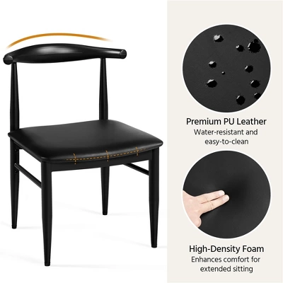 Yaheetech Set Of 2 Modern Dining Chairs Armless Chairs With Metal Legs 4 Yaheetech Set Of 2 Modern Dining Chairs Armless Chairs With Metal Legs - Image 4