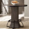 Jennings Round Counter Height Dining Table Wood/Metal Distressed Walnut Finished Wood/Brown Metal - Hillsdale Furniture