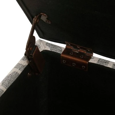 HomePop Medium Storage Ottoman Geometric Ash Gray: Upholstered Footstool With Rubberwood Legs 2 HomePop Medium Storage Ottoman Geometric Ash Gray: Upholstered Footstool With Rubberwood Legs - Image 2