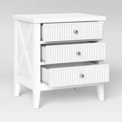 Wrentham Beadboard Farmhouse 3 Drawer Nightstand White - Threshold™ -Baxton Studio Sale Shop GUEST 9ed7fc48 a90d 4ecd 8fe5 c020545e0a69