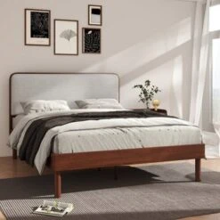 Roundhill Furniture Wyller 2-Piece Bedroom Set, Platform Bed With Nightstand, Natural Walnut, Queen 18 Roundhill Furniture Wyller 2-Piece Bedroom Set, Platform Bed With Nightstand, Natural Walnut, Queen -Baxton Studio Sale Shop GUEST 9f1a1ae8 344d 4aa7 8848 e6214f01b328