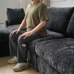 Cloud Couch Modular Sectional Sofa, 134" U Shaped Couch For Livingroom, Oversized Convertible Wide Seater With 2 Ottomans Living Room Set,Black -Baxton Studio Sale Shop GUEST 9f5dcd38 6e84 4c1d a1fc 14a18c3b5b83