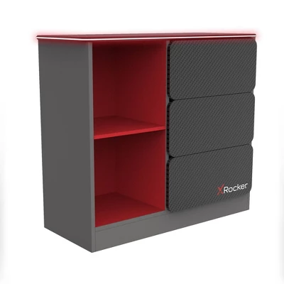 Carbon-Tek Gaming Storage Unit With LED Gray/Red - X Rocker 1 Carbon-Tek Gaming Storage Unit With LED Gray/Red - X Rocker