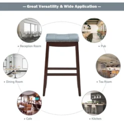 Tangkula Set Of 4 Saddle Bar Stools Backless Nailhead Counter Stool With Grey Cushions Coffee/White -Baxton Studio Sale Shop GUEST 9fc770e9 b1d7 4489 85c0 f2b4a36a1021
