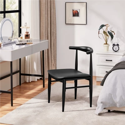 Yaheetech Set Of 2 Modern Dining Chairs Armless Chairs With Metal Legs 1 Yaheetech Set Of 2 Modern Dining Chairs Armless Chairs With Metal Legs