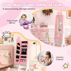 Tangkula Kids Jewelry Armoire Cabinet Free-Standing Full Length Mirror With Storage And 4 Tilt Angles -Baxton Studio Sale Shop GUEST 9fd67e57 5ba3 4cc5 abc7 16eb362d5031
