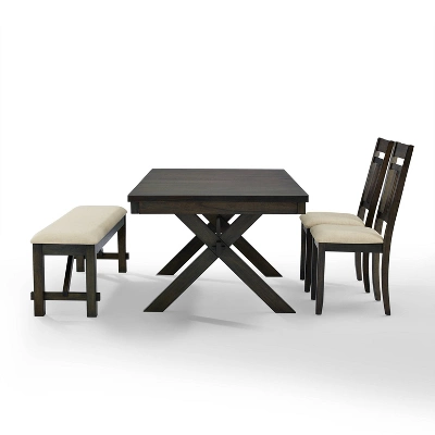 Hayden 4pc Extendable Dining Set With Bench And 2 Slat Back Chairs Slate - Crosley 7 Hayden 4pc Extendable Dining Set With Bench And 2 Slat Back Chairs Slate - Crosley - Image 7