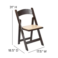 Flash Furniture HERCULES Series Chocolate Wood Folding Chair With Vinyl Padded Seat -Baxton Studio Sale Shop GUEST a08a3492 dc58 440c ae10 f2279e9b5ebc