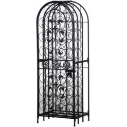 HOMCOM 45-Bottle Modern Wine Organizer Decorative Portable Wrought Iron Wine Rack Jail 9 HOMCOM 45-Bottle Modern Wine Organizer Decorative Portable Wrought Iron Wine Rack Jail -Baxton Studio Sale Shop GUEST a090ea23 4782 4f33 b45d 98557cfab359